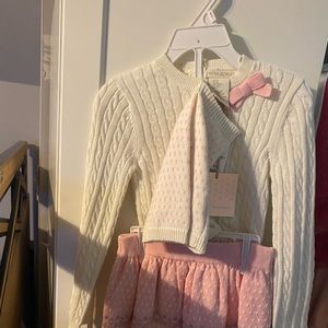 Little girl sweater w/matching skirt and leg warmers